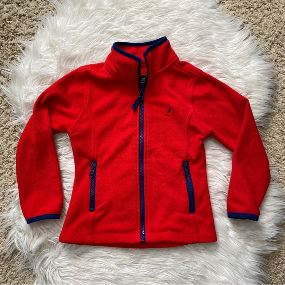 Nautica Other - {Nautica} Fleece Zip-Up Jacket in Red & Navy - Girls' 4